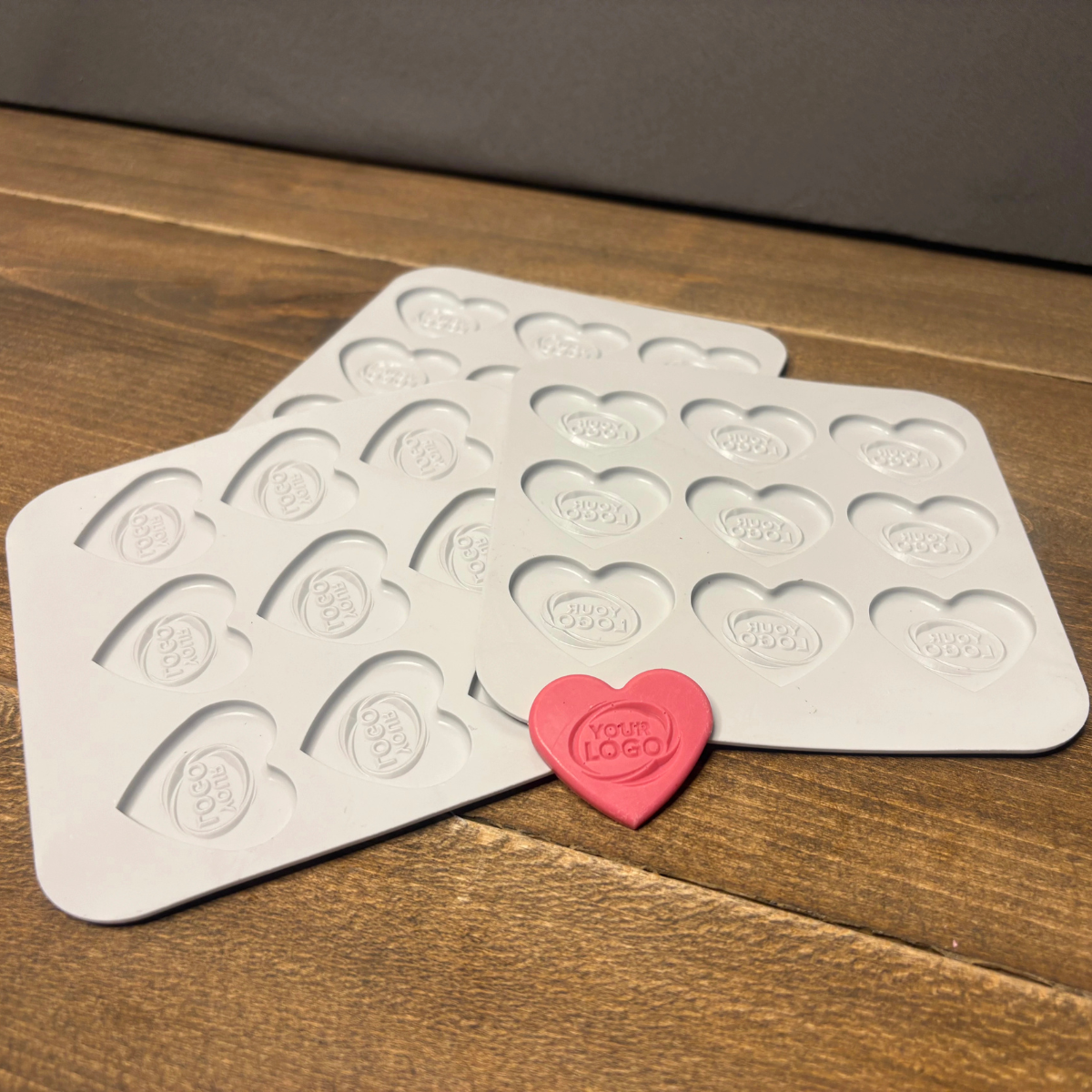 Food Grade HTV silicone molds for custom heart-shaped chocolates